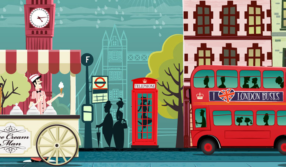 London retro illustration